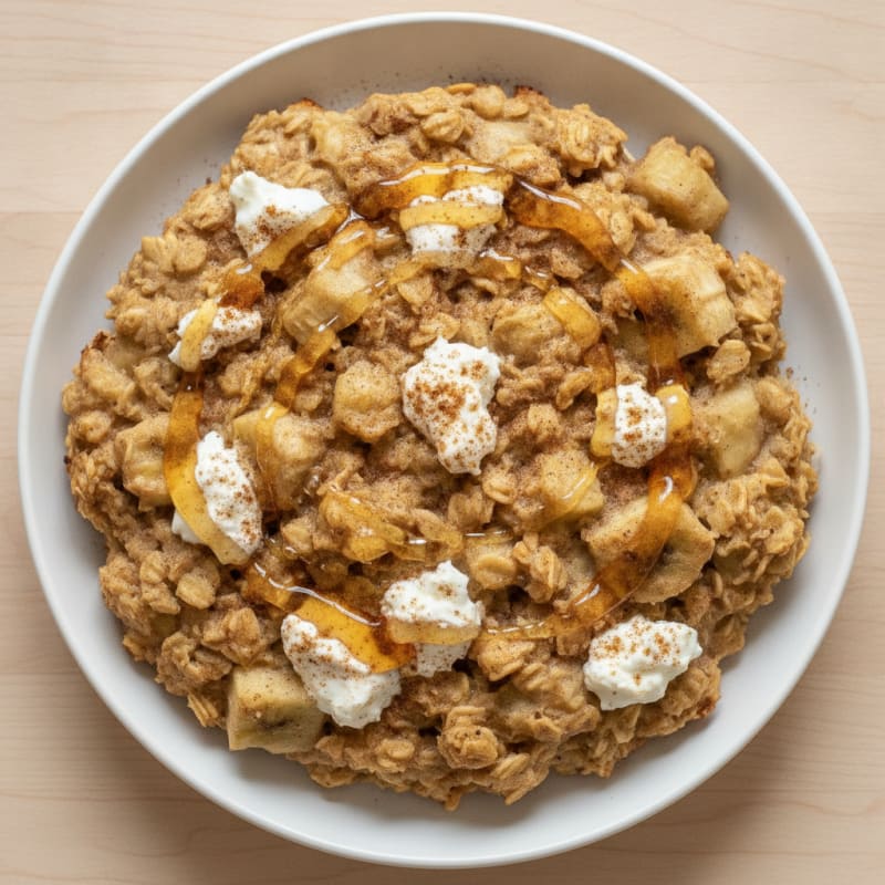 Baked Banana Oatmeal with Honey