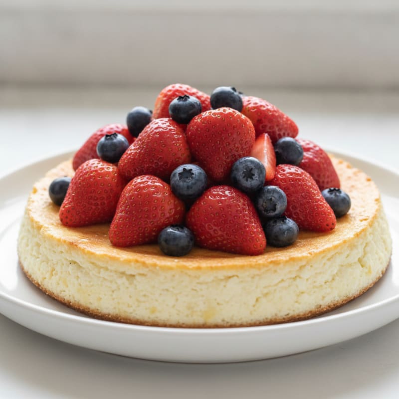 Silky Cottage Cheese Protein Cheesecake with Fresh Berries