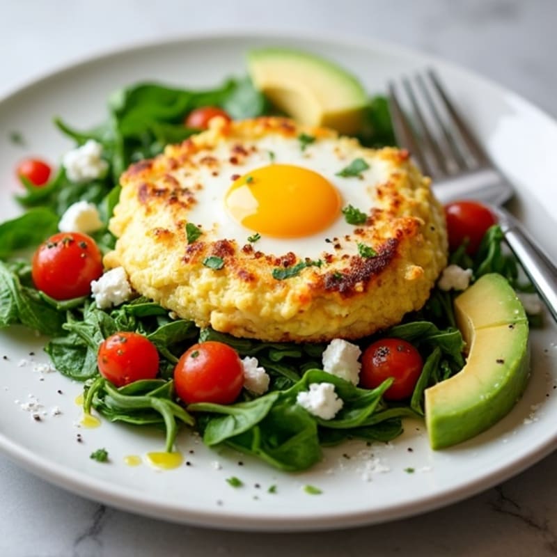 Egg White Spinach Scramble with Cottage Cheese and Cherry Tomatoes