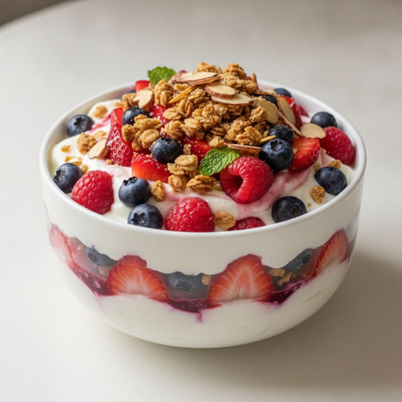 Creamy Greek Yogurt Protein Parfait with Mixed Berries