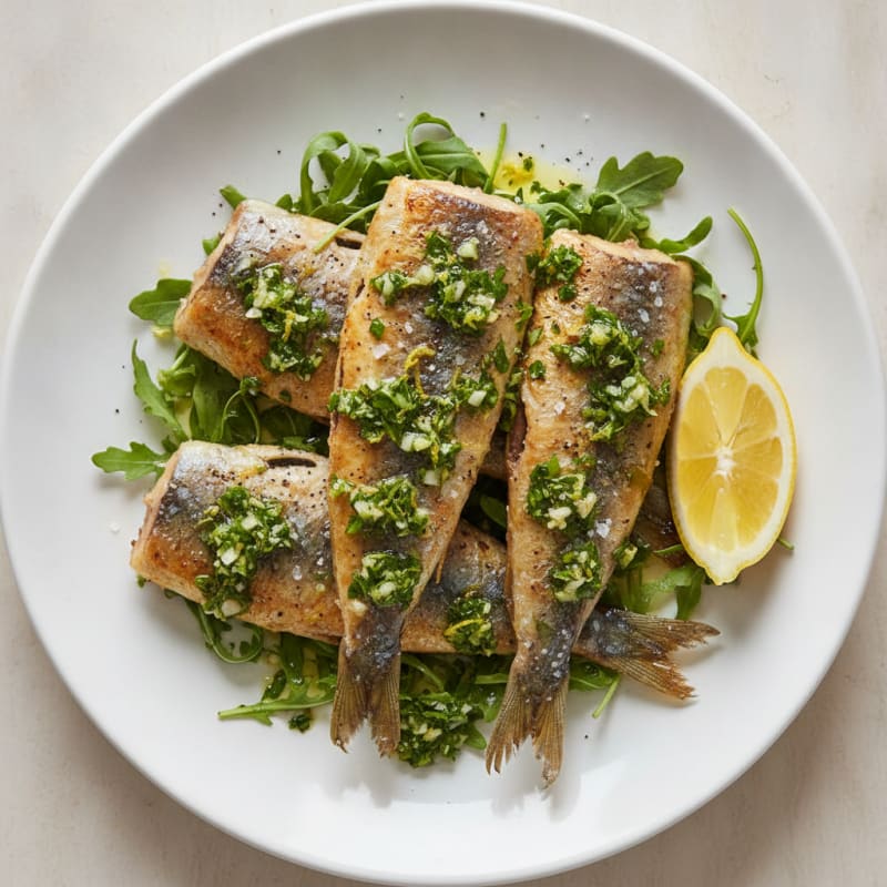 Pan-Seared Sardines with Lemon-Herb Gremolata