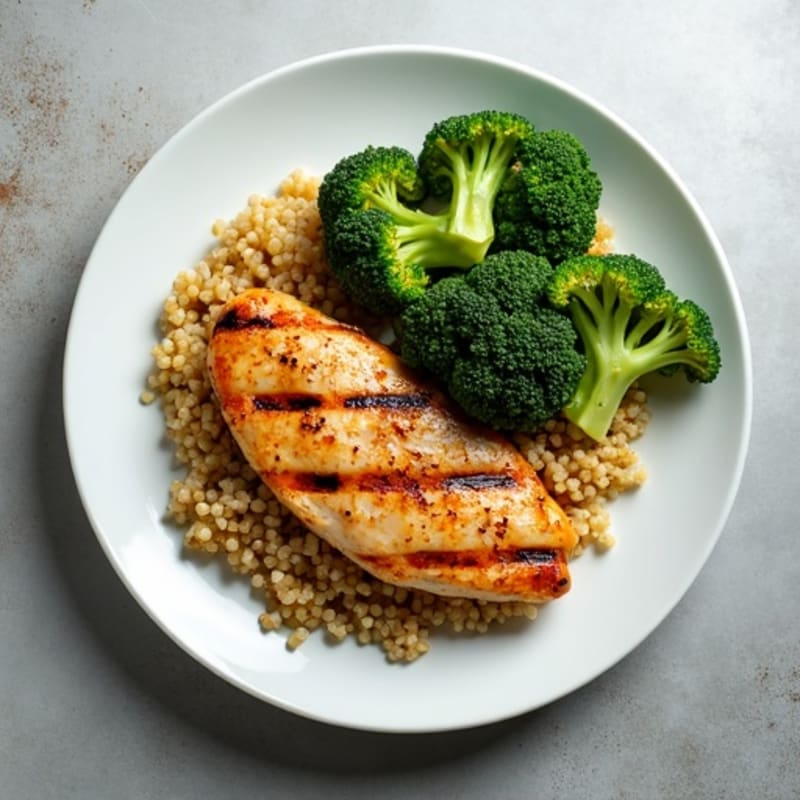 Grilled Turkey Breast with Quinoa and Roasted Broccoli