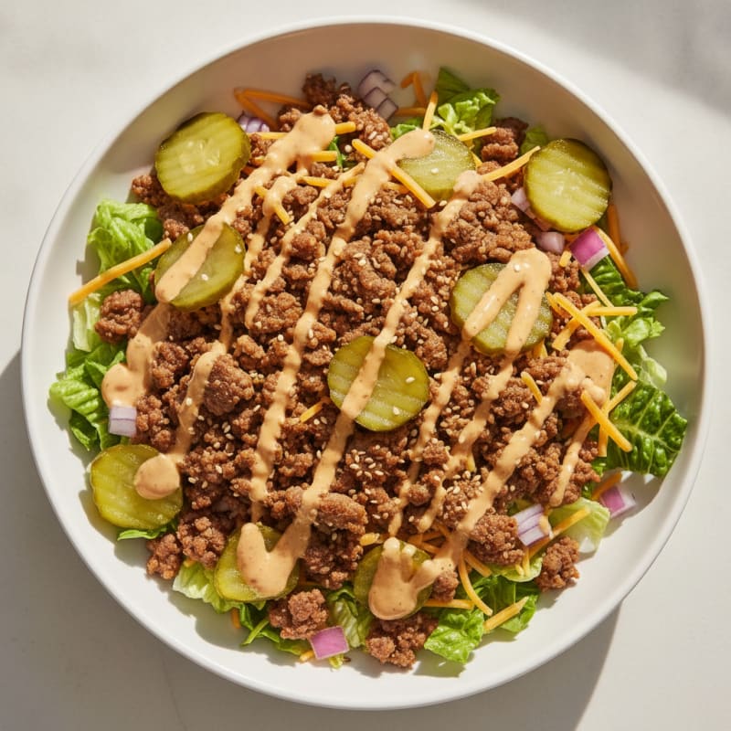 Ground Beef Big Mac Bowl