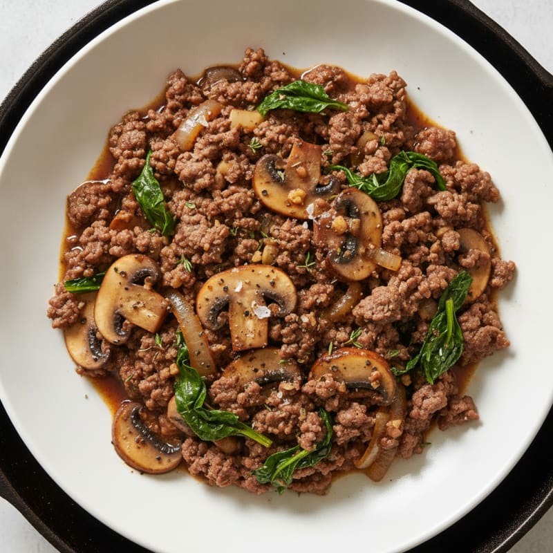 Savory Ground Beef and Mushroom Skillet