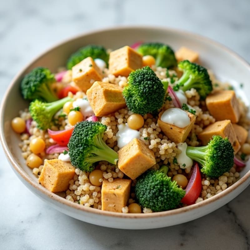 Creamy Chickpea and Quinoa Stir Fry with Broccoli