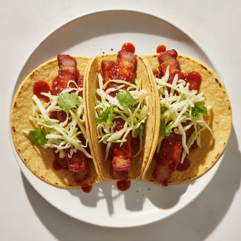 Spicy Gochujang Pork Belly Tacos
