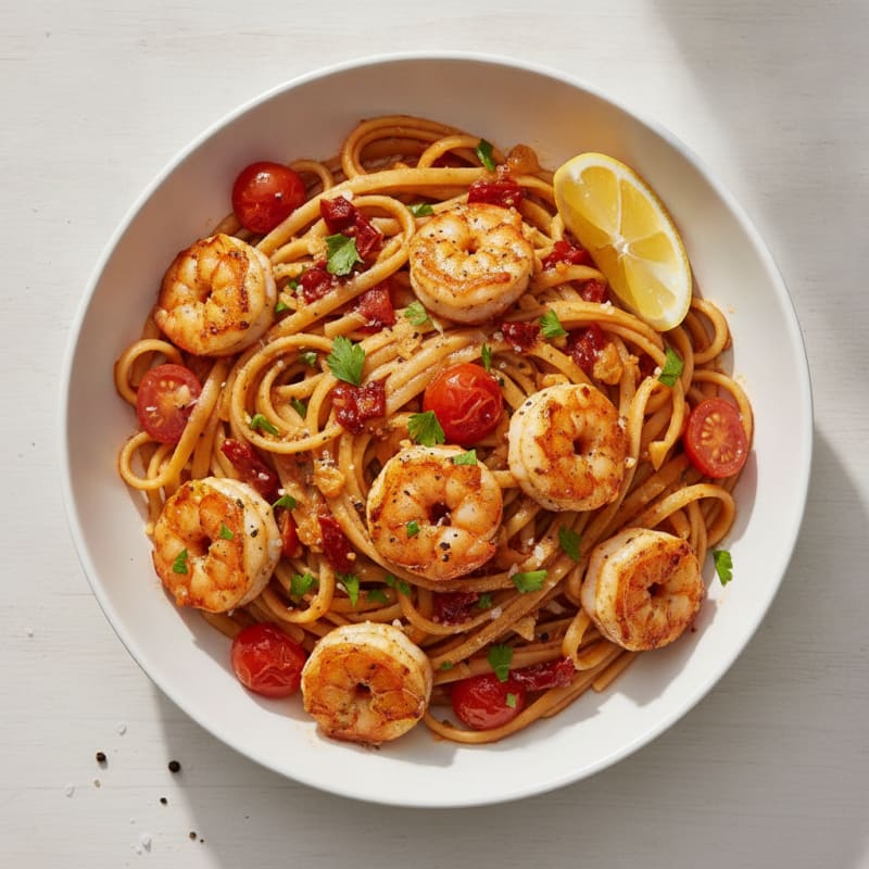 Spicy Calabrian Chili Shrimp Linguine