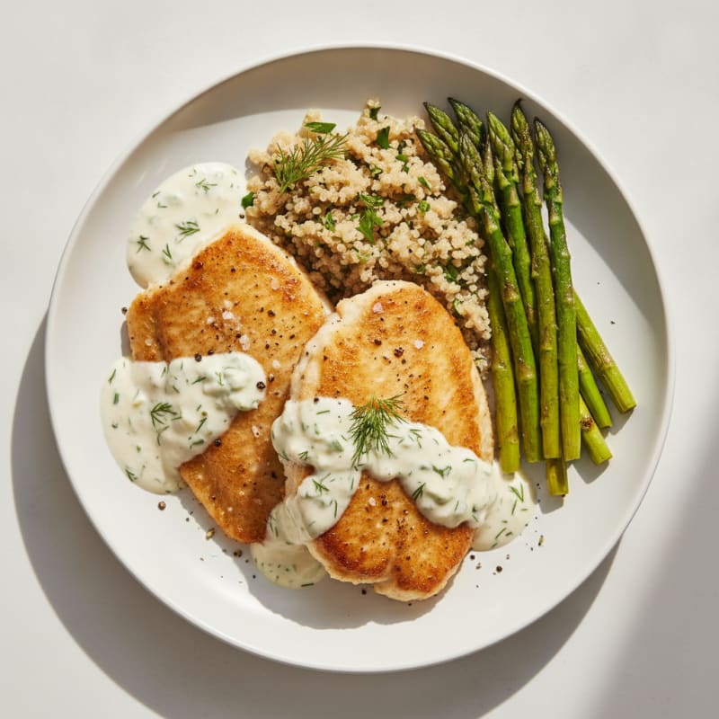 Pan-Seared Tilapia with Lemon-Dill Sauce