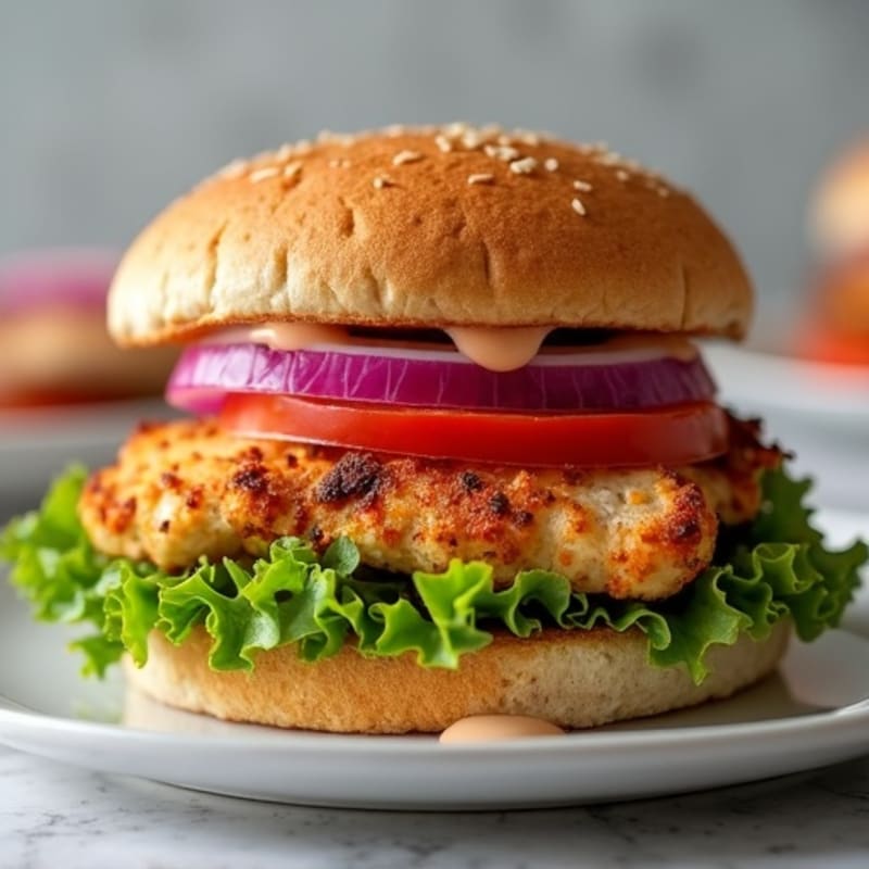 Lean Pan-Seared Cajun Ranch Chicken Burgers