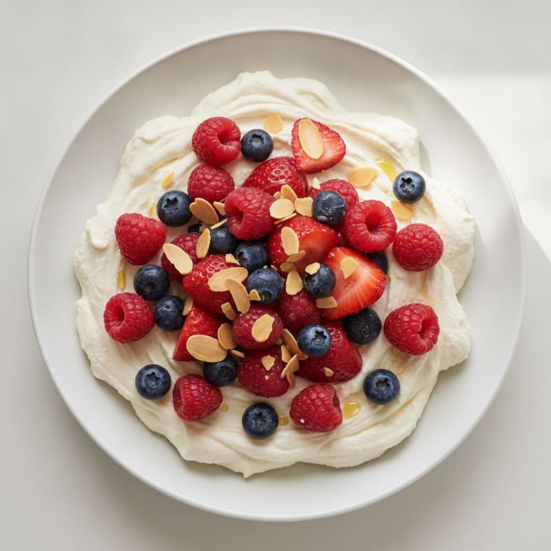 Greek Yogurt Protein Mousse with Mixed Berries
