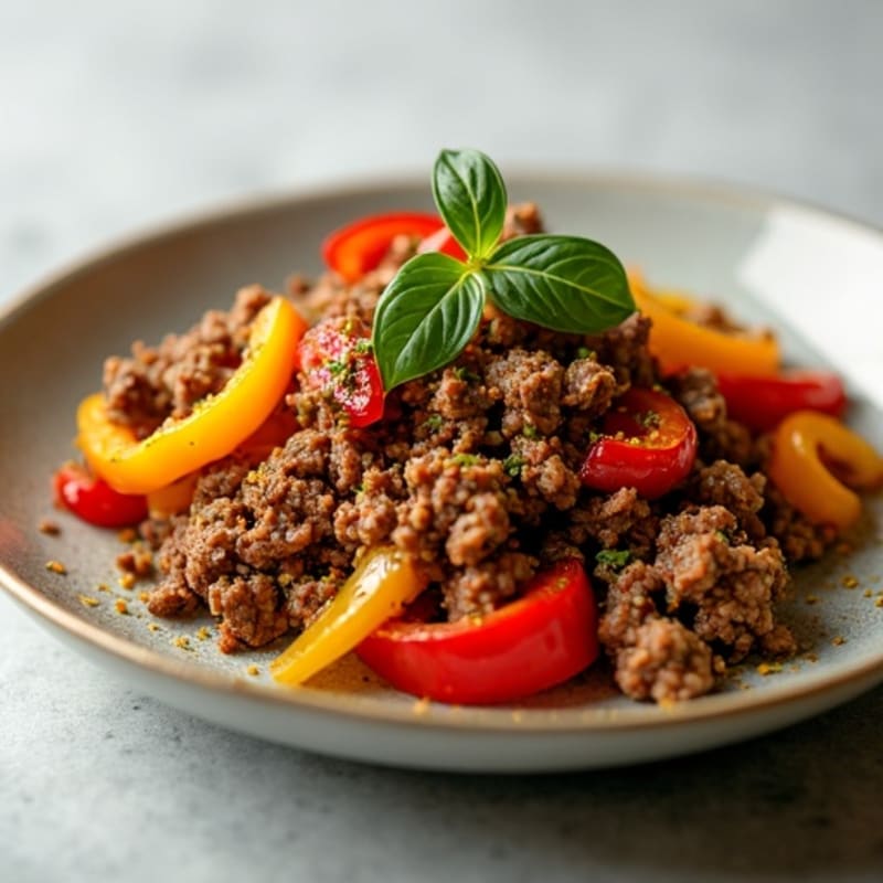 Herb-Seasoned Lean Ground Beef Skillet with Sweet Peppers