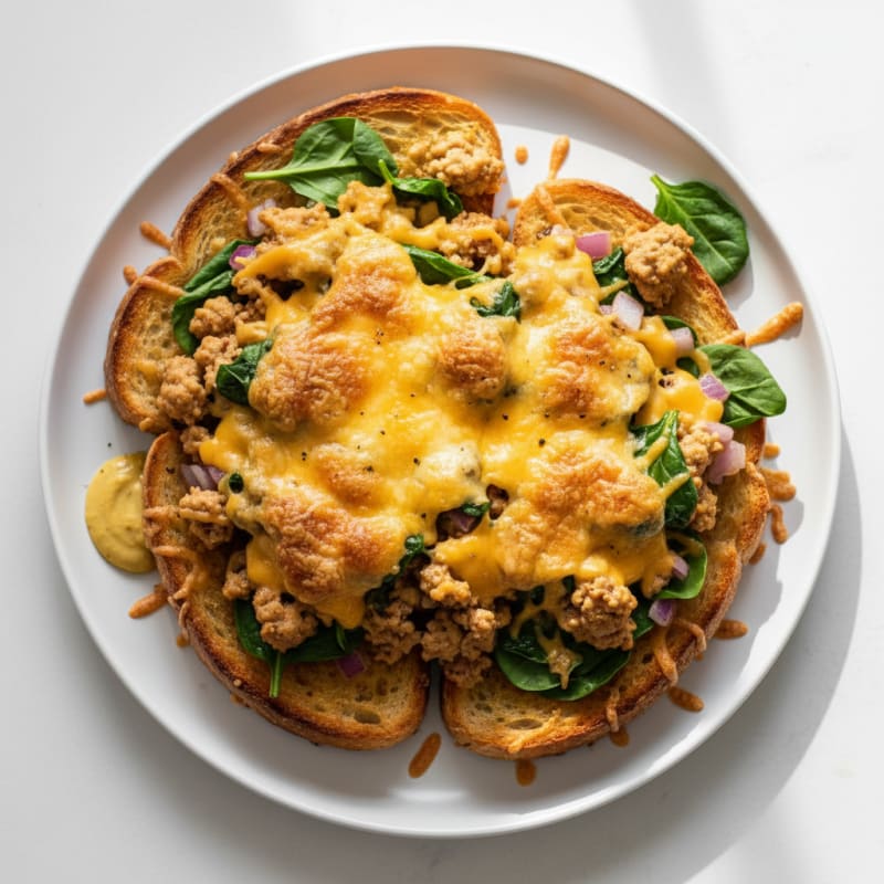 Crispy Sourdough Turkey Melt Skillet