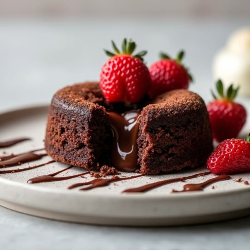 Protein-Rich Dark Chocolate Lava Cake