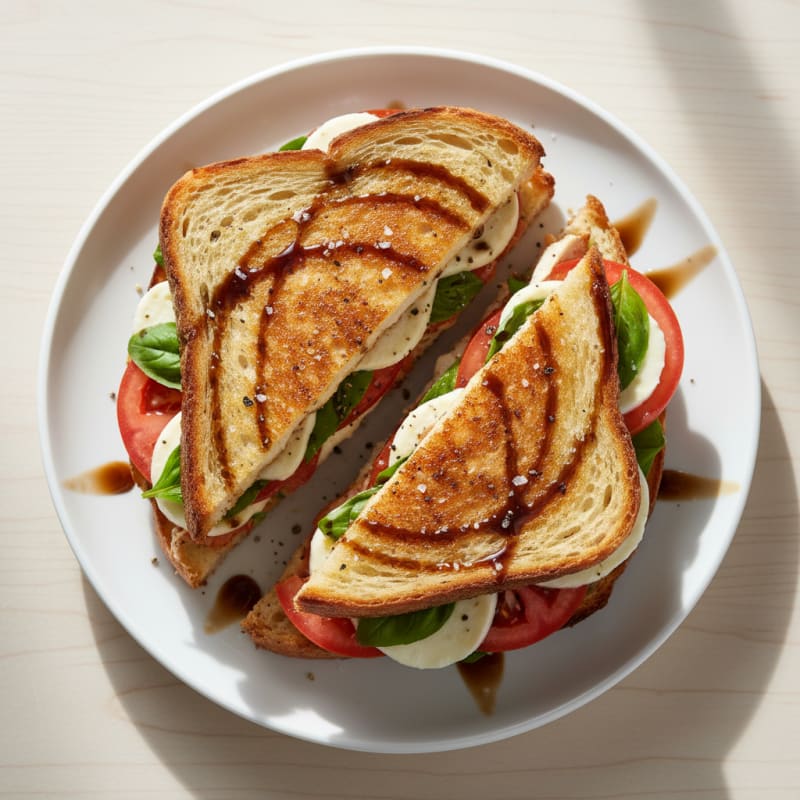 Golden Balsamic Caprese Grilled Sandwich