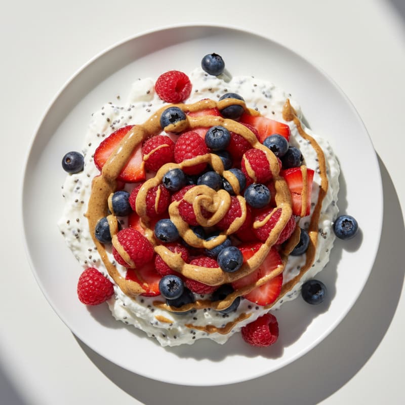Silky Greek Yogurt Protein Mousse with Mixed Berries