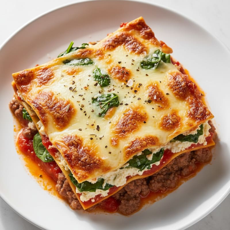 Creamy Baked Beef Lasagna with Ricotta