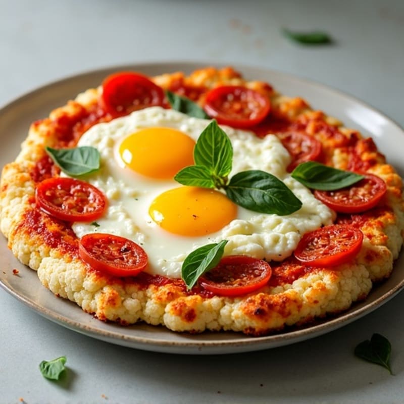 Crispy Cauliflower Crust Pizza with Fresh Mozzarella