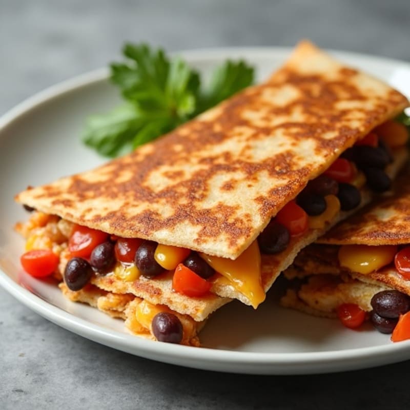 BBQ Chicken and Black Bean Crispy Quesadillas