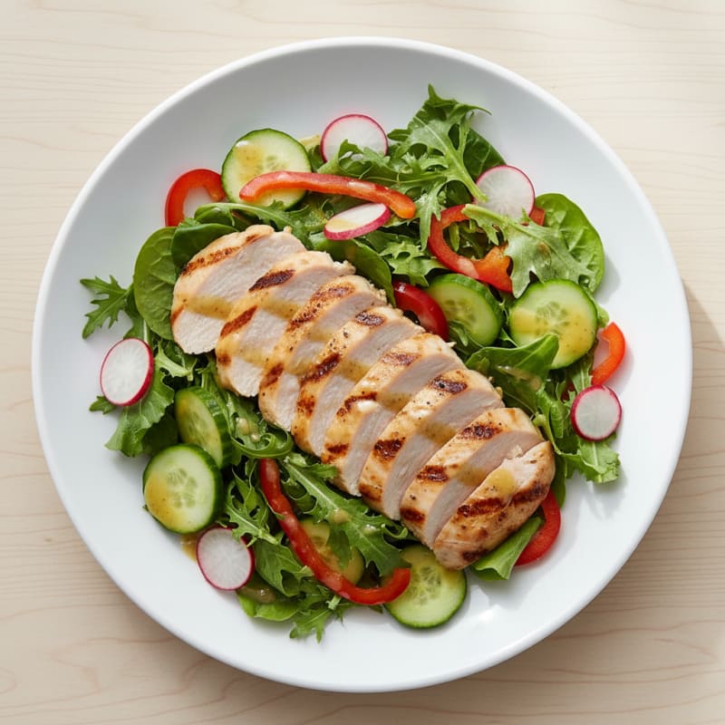 Grilled Turkey Breast Salad with Crunchy Vegetables
