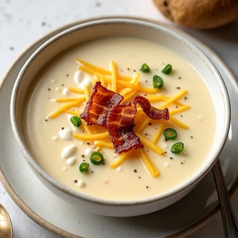 Healthy Creamy Baked Potato Soup