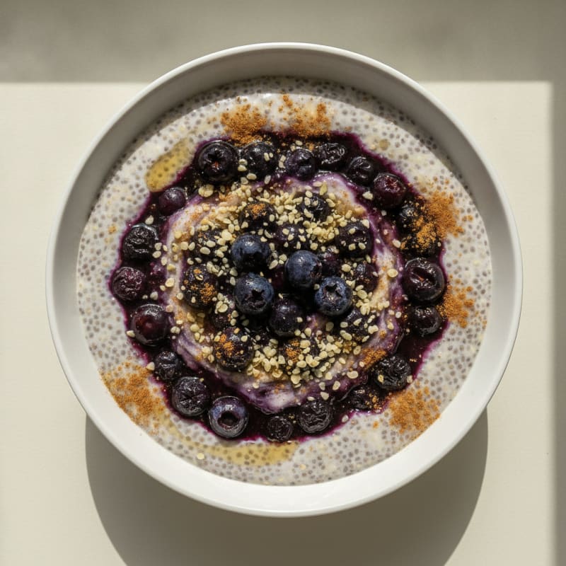 Blueberry Chia Seed Protein Pudding