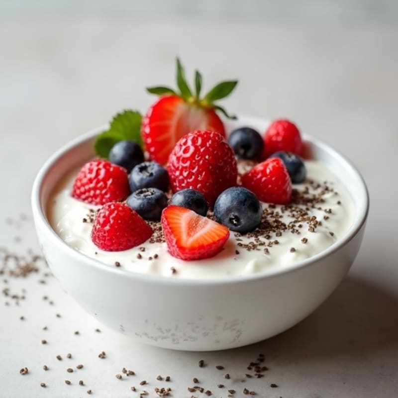 Greek Yogurt with Fresh Berries and Chia Seeds