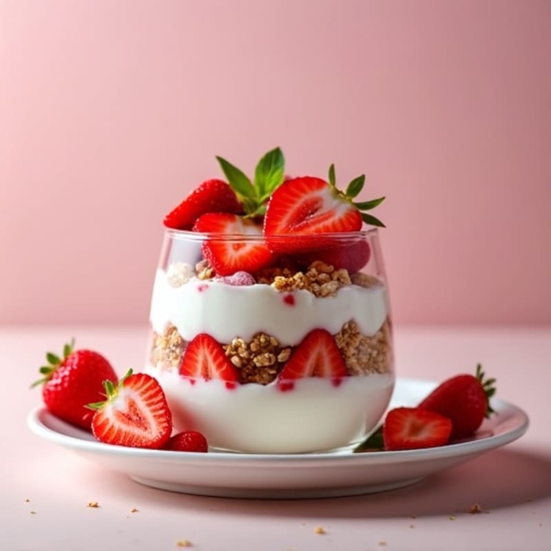 Fresh Strawberry and Creamy Greek Yogurt Parfait