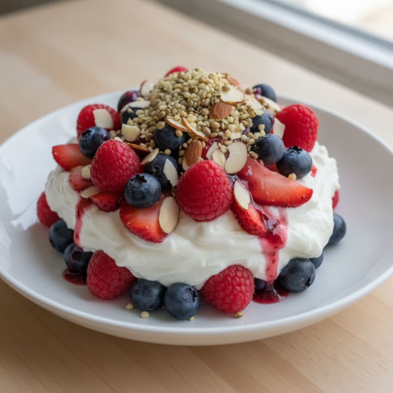 Greek Yogurt Protein Parfait with Mixed Berries