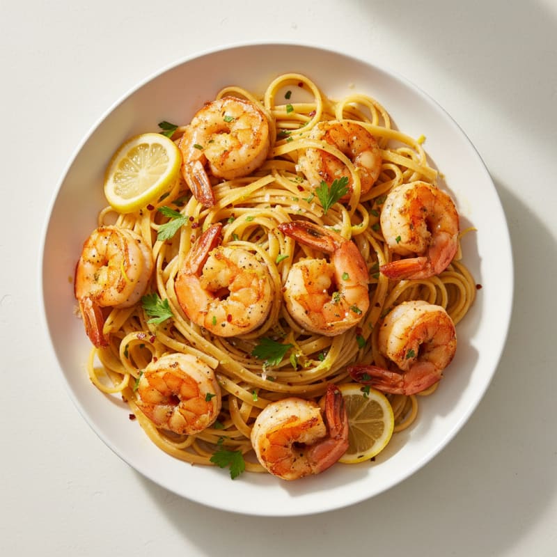 Garlic Butter Shrimp Scampi with Linguine