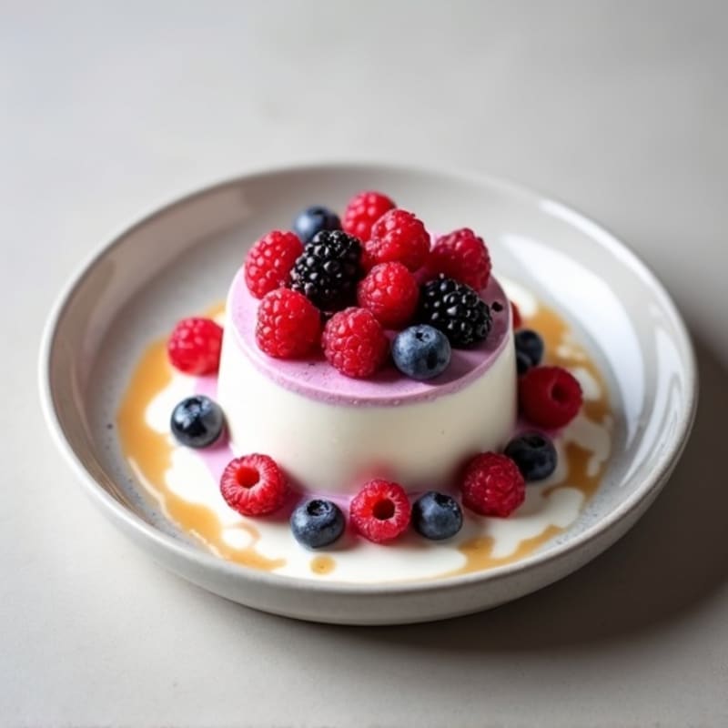 Greek Yogurt Protein Mousse with Mixed Berries