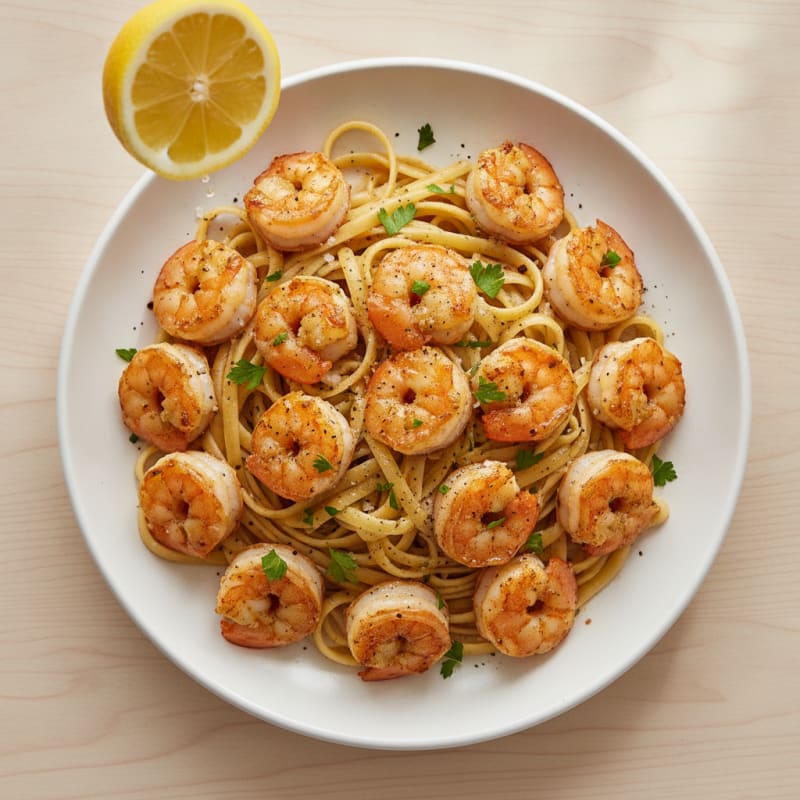 Garlic Butter Shrimp Scampi with Linguine