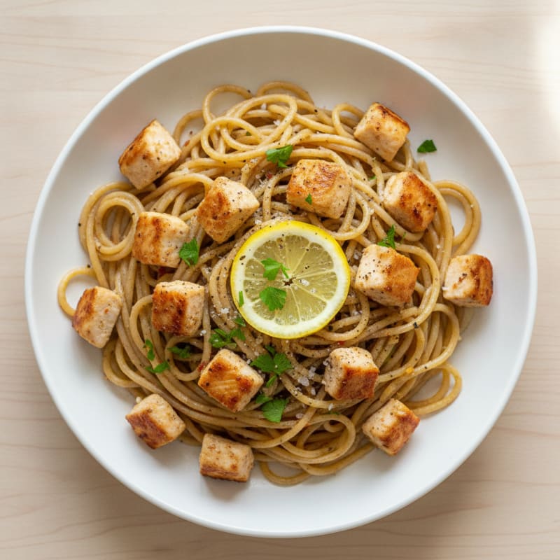 High-Protein Whole Grain Garlic Olive Oil Pasta