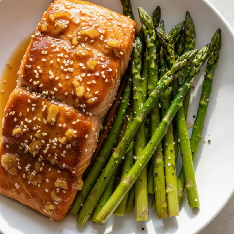 Teriyaki Glazed Salmon with Roasted Asparagus