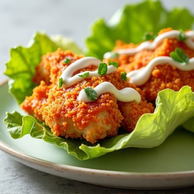 Crispy Buffalo Ranch Chicken Lettuce Wraps