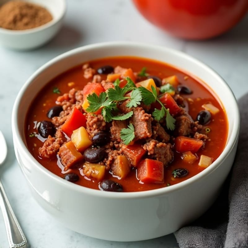 Hearty Fire-Roasted Beef and Bean Chili