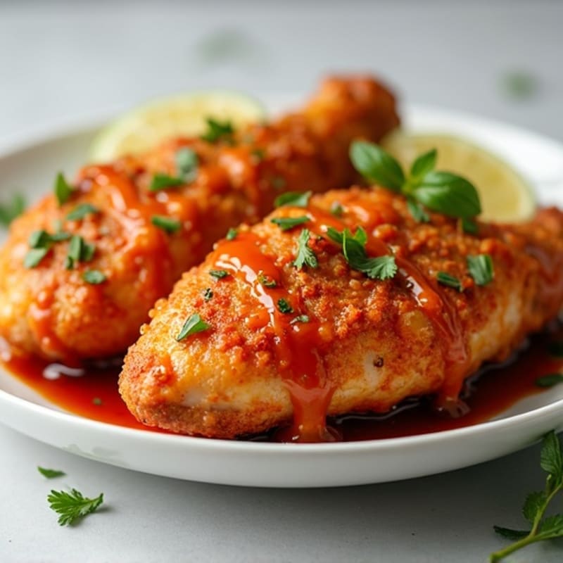 Crispy Baked Chicken with Spicy Sweet Glaze