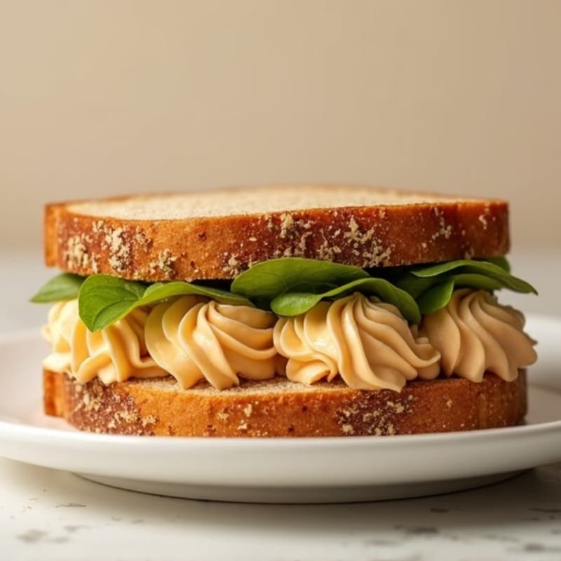 Creamy Peanut Butter and Vanilla Cashew Cream Sandwich