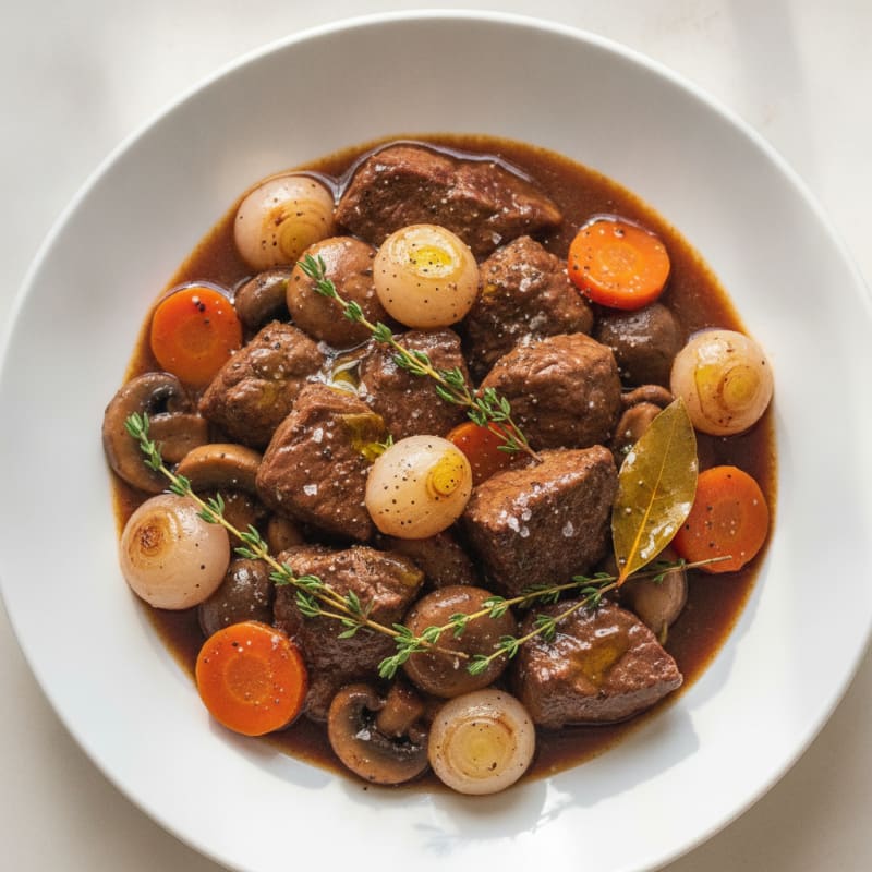 Beef Bourguignon with Pearl Onions