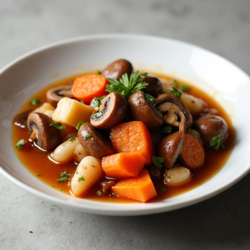 Hearty Mushroom and Red Wine Stew with Root Vegetables