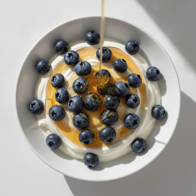 Greek Yogurt with Honey Blueberries