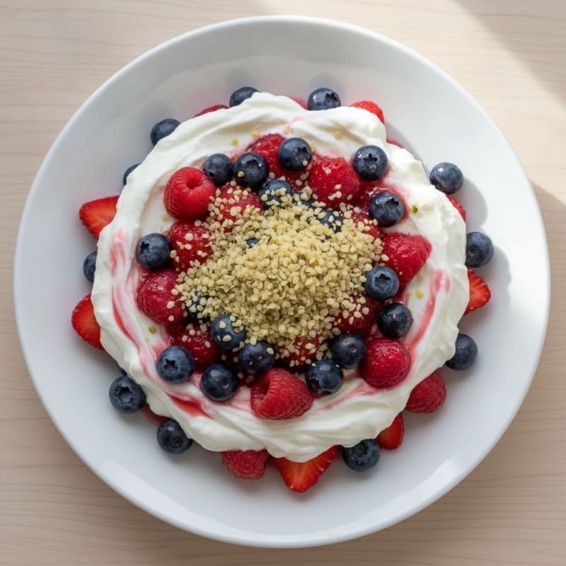 Greek Yogurt Protein Parfait with Mixed Berries