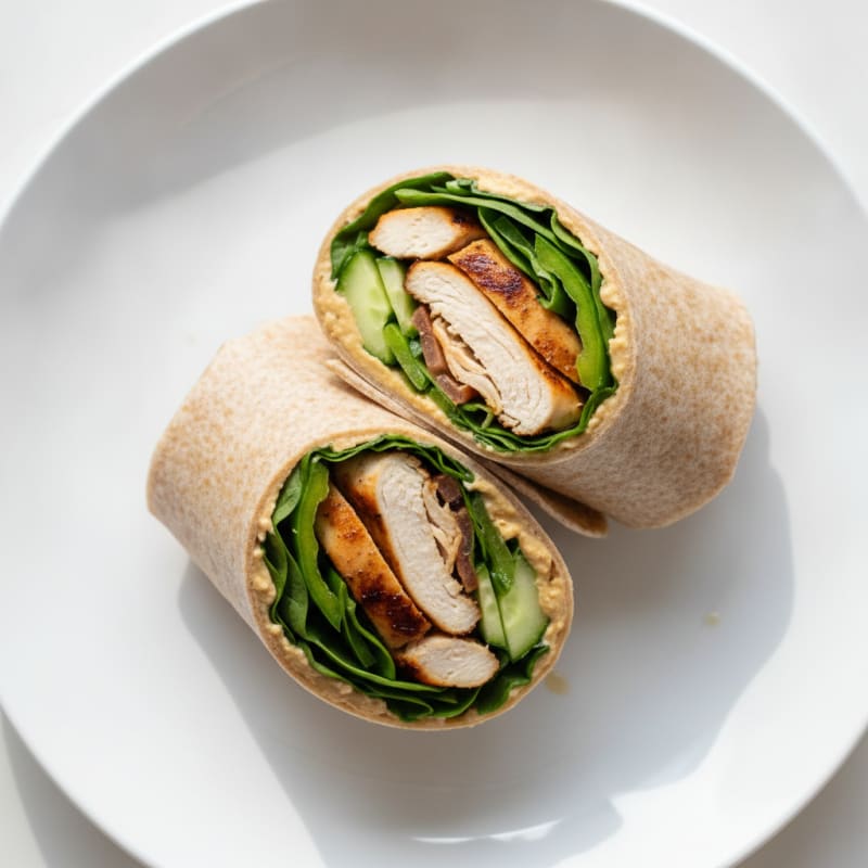 Grilled Chicken Veggie Wrap with Hummus