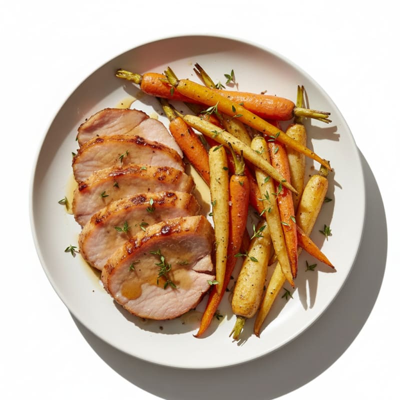 Caramelized Honey-Glazed Ham with Roasted Root Vegetables