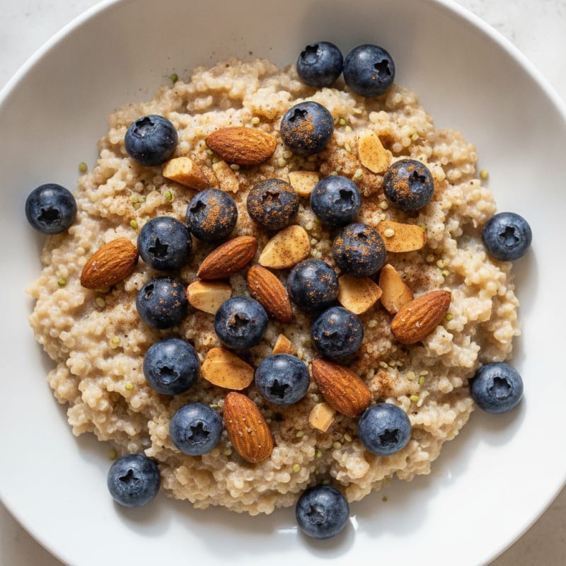Quinoa Berry Breakfast Bowl with Toasted Nuts
