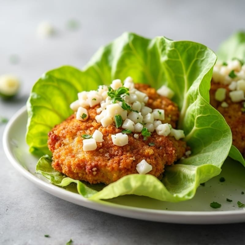 Crispy Chicken Caesar Lettuce Wraps