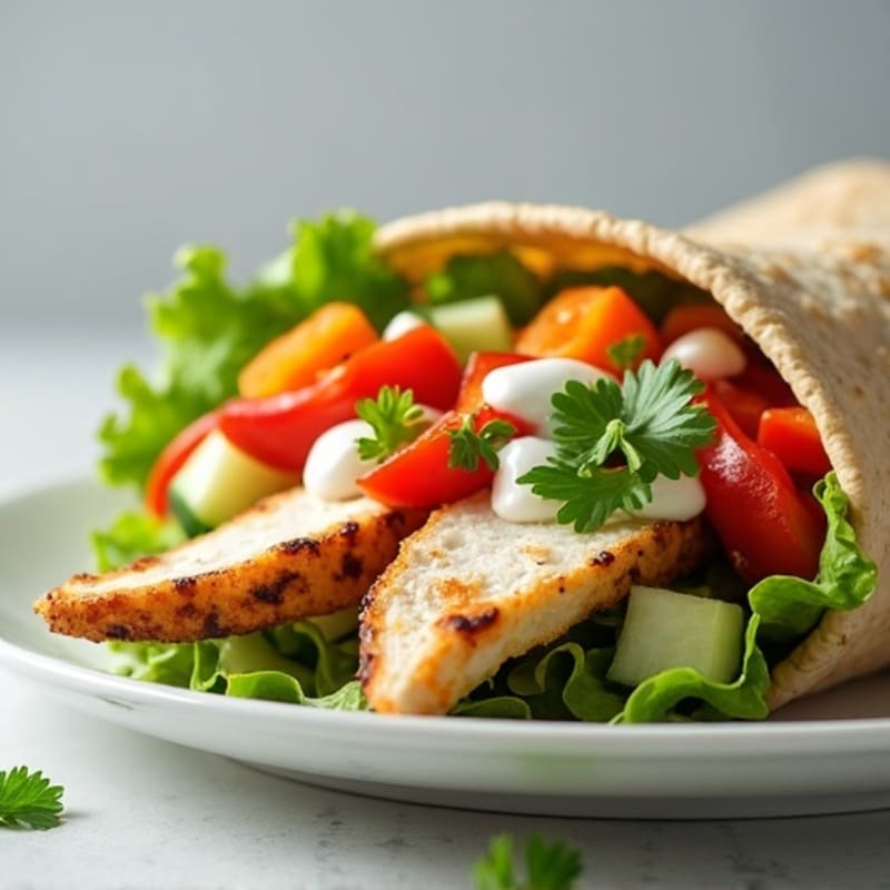 Fresh Grilled Chicken and Crunchy Veggie Wrap