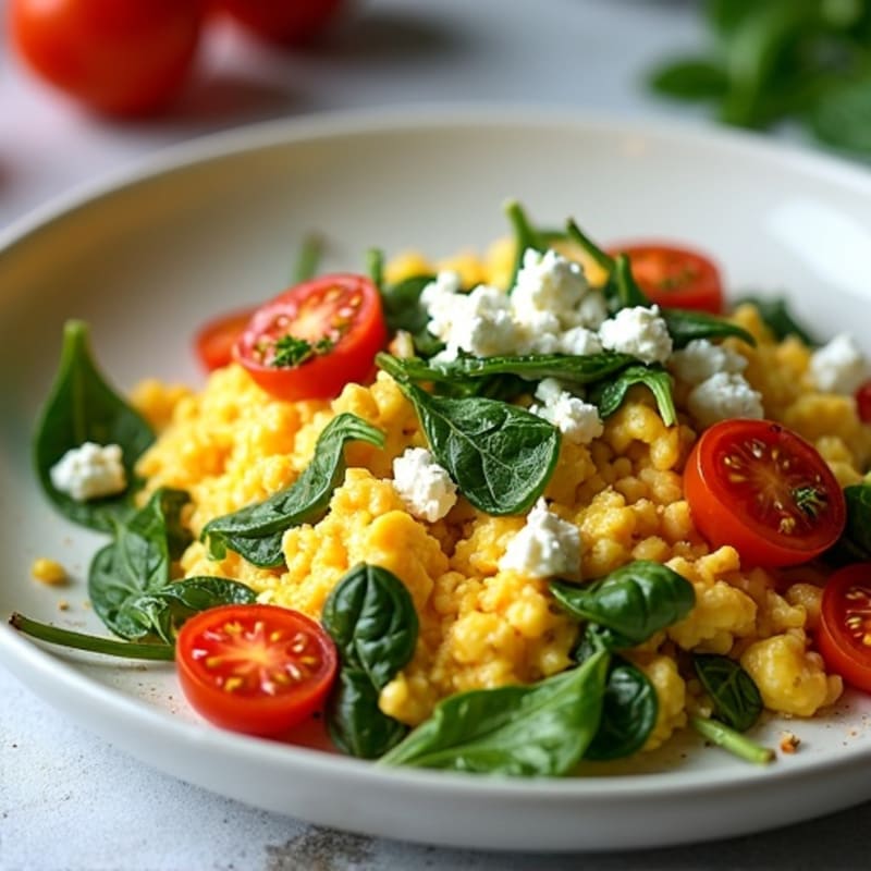 Protein-Packed Spinach and Feta Egg White Scramble