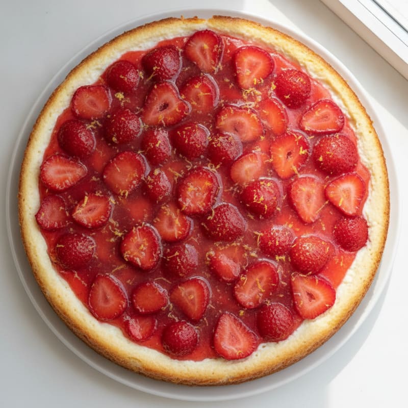 Cottage Cheese Protein Cheesecake with Fresh Strawberries