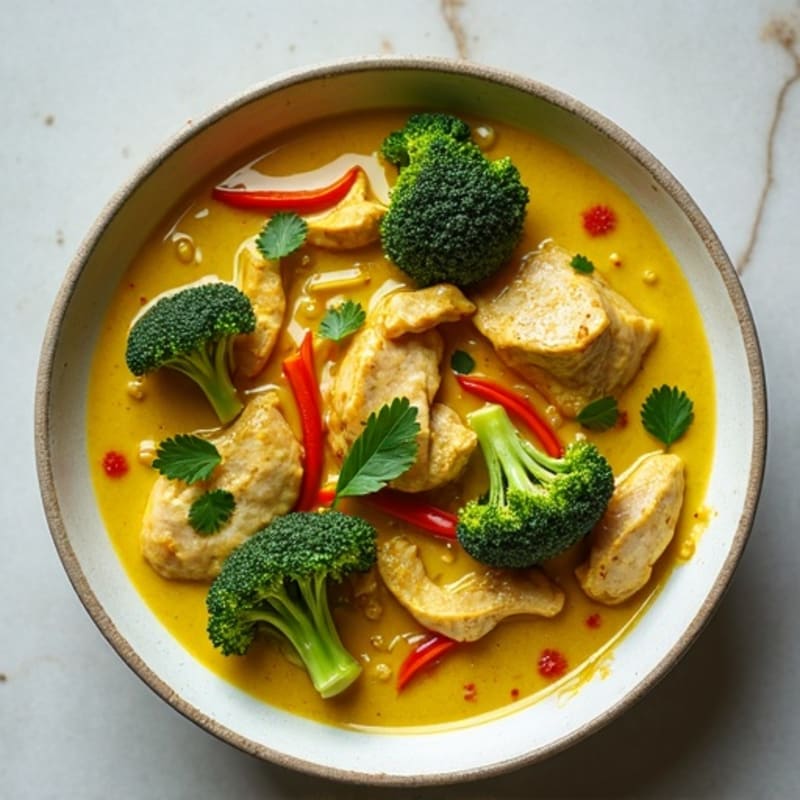 Creamy Green Coconut Curry with Lean Chicken and Fresh Vegetables