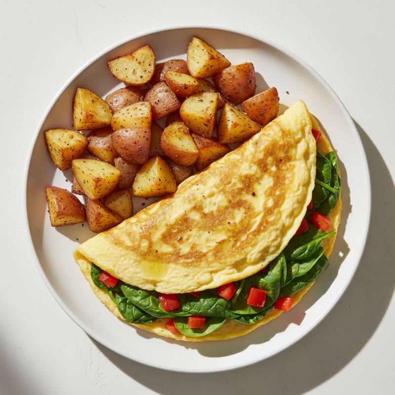 Veggie Omelette with Roasted Potatoes